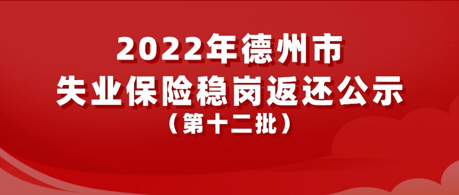 2022年德州市失業(yè)保險(xiǎn)穩(wěn)崗返還公示（第十二批）